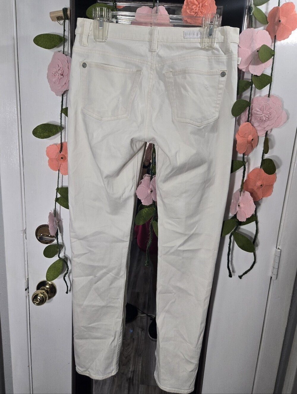 Rock And Republic Women Berlin Skinny Jeans Ivory Color Sz 8 - Picture 7 of 11